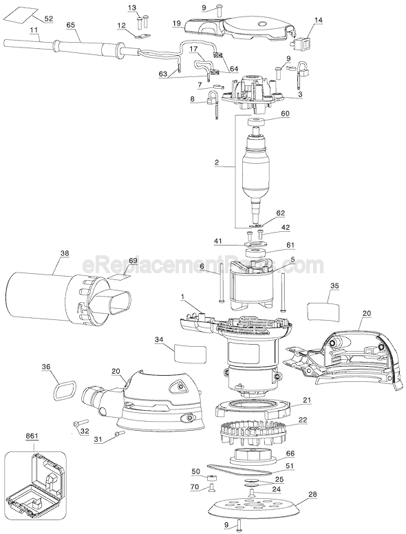 Page A Diagram and Parts List for 344 Type 2 Porter Cable Sander Polisher